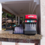Help yourself to soda and water by the beach bar Iberostar Tucan/Quetzal self-serve soda