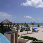 Beach view from the infinity pool Live Aqua Beach Resort Cancun beach view
