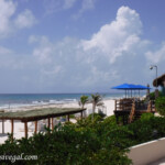 View of the beach and Azur restaurant deck Live Aqua Beach Resort Cancun beach view