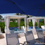 Cabanas at the swim-up bar pool Live Aqua Beach Resort Cancun swim-up bar pool cabanas