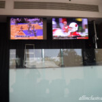 Flat screens and DJ booth in Egos lobby bar Live Aqua Beach Resort Cancun Egos lobby bar