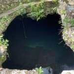 It's about a 20+ foot drop down for adventurous souls