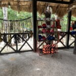 La Noria also offers jungle ziplining--note the harnesses and helmets