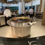 Central cooking station at World Cafe breakfast