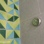 The shower has a retractable clothes line