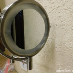 Magnifying mirror in the bathroom