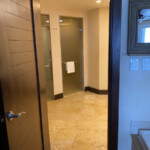 Bathroom door from the bedroom