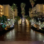 Main walkway at night
