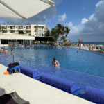 The swim-up bar is in the infinity pool